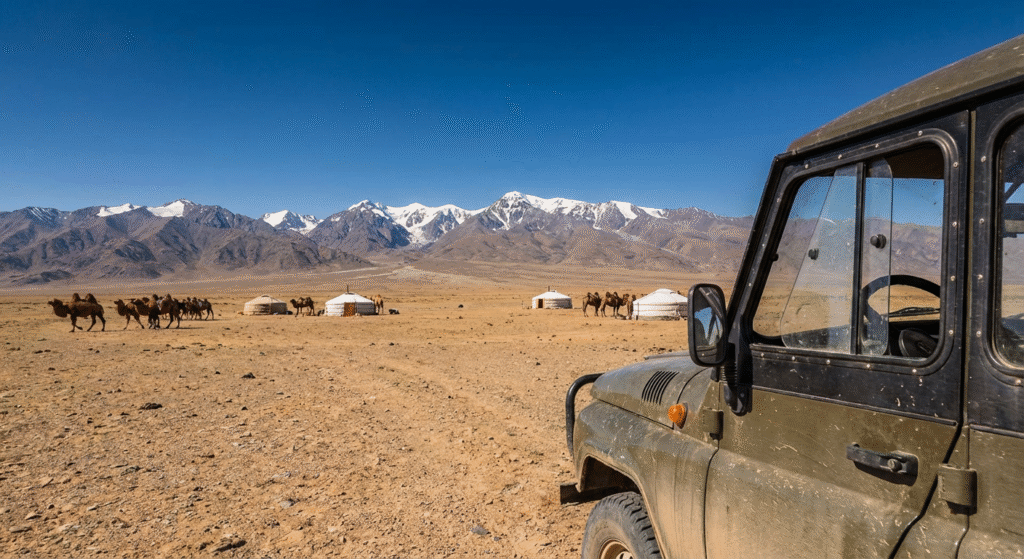 travel Mongolian Altai Mountains in western Mongolia